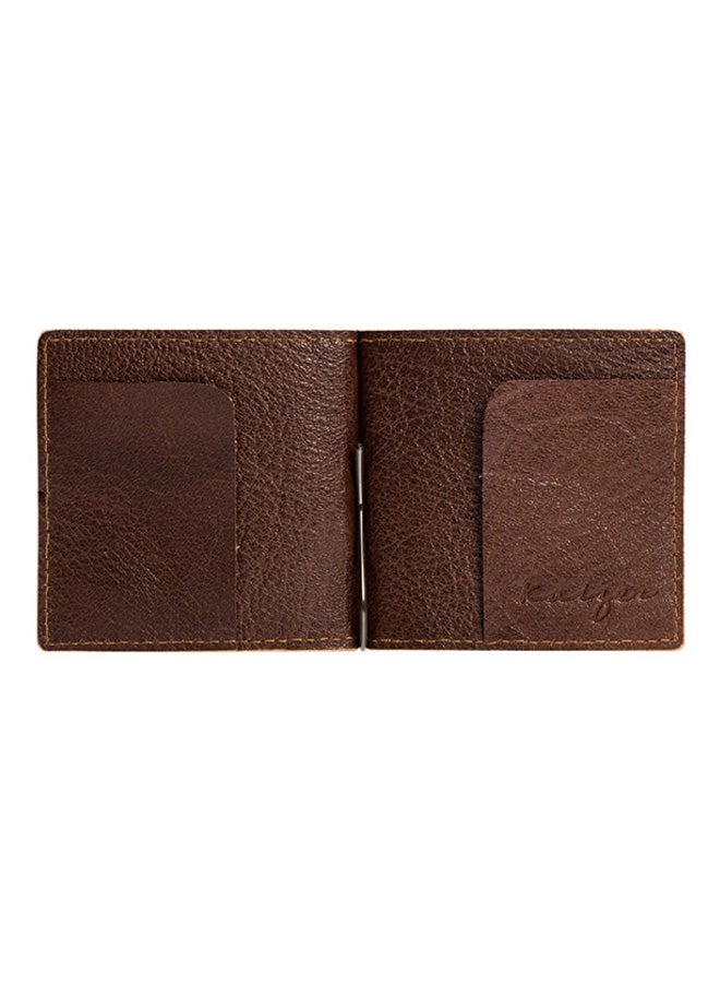 Kaizer Ridge Leather Money Clip Wallet Dark Brown - Image 2